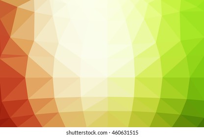 Light green, red polygonal illustration, which consist of triangles. Triangular design for your business. Geometric background in Origami style with gradient.