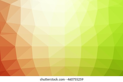 Light green, red polygonal illustration, which consist of triangles. Triangular design for your business. Geometric background in Origami style with gradient.