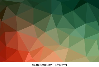 Light green, red polygonal illustration, which consist of triangles. Triangular design for your business. Geometric background in Origami style with gradient.