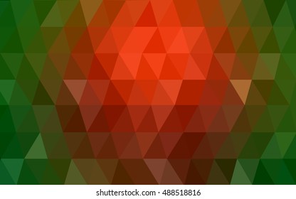 Light green, red polygonal illustration, which consist of triangles. Triangular design for your business. Geometric background in Origami style with gradient.