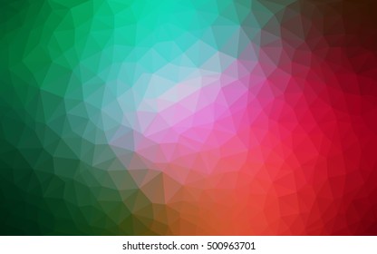Light green, red polygonal illustration, which consist of triangles. Triangular design for your business. Geometric background in Origami style with gradient.