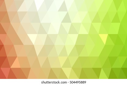 Light green, red polygonal illustration, which consist of triangles. Triangular design for your business. Geometric background in Origami style with gradient.