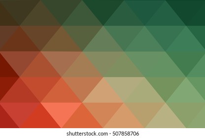 Light green, red polygonal illustration, which consist of triangles. Triangular design for your business. Geometric background in Origami style with gradient.