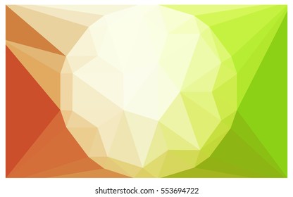 Light Green Red polygonal illustration, which consist of triangles with a gemstone in center. Triangular design of a huge diamond for your business. Creative geometric background of gems.