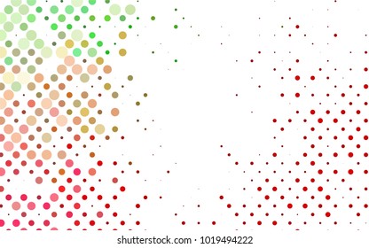 Light Green, Red vector abstract pattern with circles. Geometry template for your business design. Background with colored spheres.