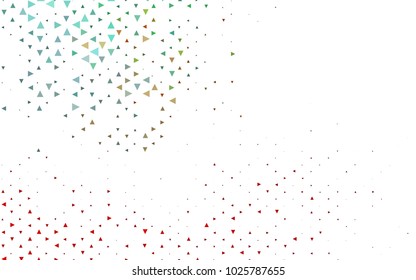 Light Green, Red vector abstract colorful background, which consist of triangles. Pattern with colored triangles on white background.