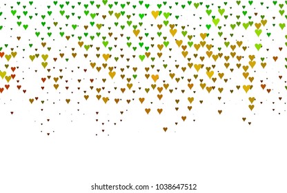 Light Green, Red vector abstract small hearts on white background. Template for valentine day with sweet, romantic concept. Amazing pattern for your design, banner, leaflet.