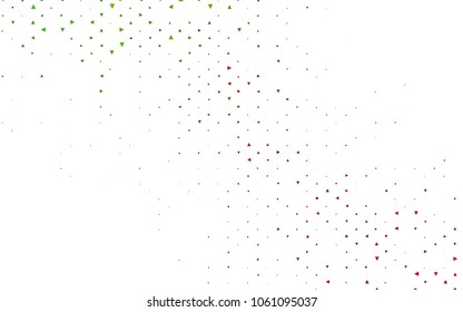 Light Green, Red vector abstract colorful background, which consist of triangles. Pattern with colored triangles on white background.