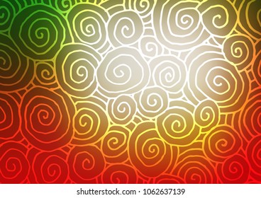 Light Green, Red vector abstract doodle texture. Ethnic elegant natural pattern with gradient. A completely new design for your business.