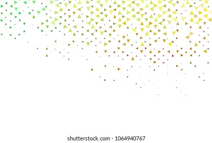 Light Green, Red vector abstract colorful background, which consist of triangles. Pattern with colored triangles on white background.