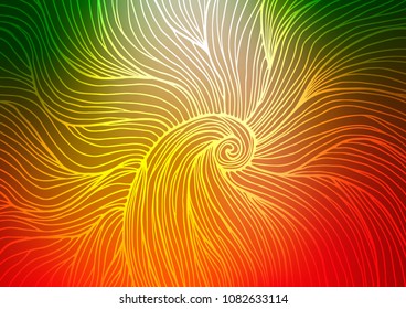 Light Green, Red vector abstract doodle template. Colorful abstract illustration with lines in Asian style. The pattern can be used for coloring books and pages for kids.