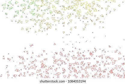 Light Green, Red vector abstract colorful background, which consist of triangles. Pattern with colored triangles on white background.