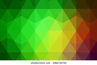 Light Green, Red vector abstract polygonal pattern. Shining colorful illustration with triangles. Brand new style for your business design.