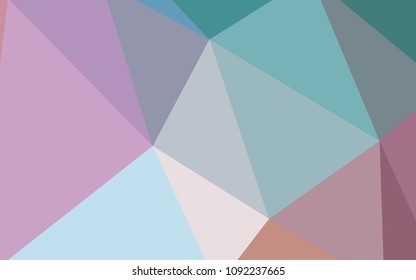 Light Green, Red vector abstract mosaic pattern. Glitter abstract illustration with an elegant triangles. Pattern for a brand book's backdrop.