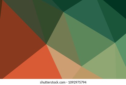 Light Green, Red vector abstract polygonal background. Creative geometric illustration in Origami style with gradient. Completely new template for your banner.