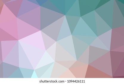 Light Green, Red vector abstract mosaic backdrop. Colorful illustration in abstract style with triangles. Triangular pattern for your design.