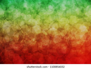 Light Green, Red vector abstract mosaic template. Shining illustration, which consist of hexagons. The polygonal design can be used for your web site.