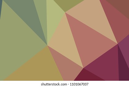 Light Green, Red vector abstract mosaic background. Colorful illustration in polygonal style with gradient. Triangular pattern for your design.
