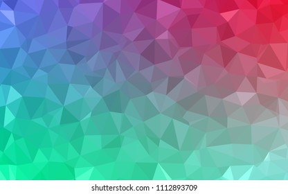 Light Green, Red vector abstract mosaic backdrop. Shining colorful illustration with triangles. Polygonal design for your web site.