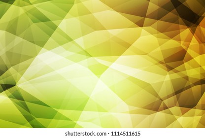 Light Green, Red vector abstract mosaic background. Triangular geometric sample with gradient.  Completely new template for your banner.