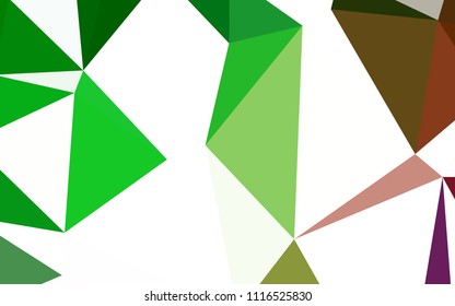 Light Green, Red vector abstract polygonal background. Colorful illustration in polygonal style with gradient. Triangular pattern for your design.