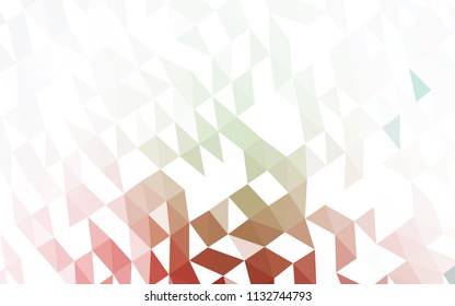 Light Green, Red vector abstract mosaic backdrop. Shining illustration, which consist of triangles. The completely new template can be used for your brand book.