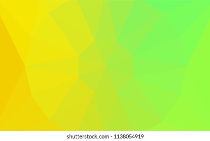 Light Green, Red vector abstract polygonal pattern with a gem in a centre. Triangular geometric sample with gradient.  Best triangular design for your business.