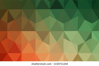 Light Green, Red vector abstract polygonal pattern. Elegant bright polygonal illustration with gradient. Template for cell phone's backgrounds.