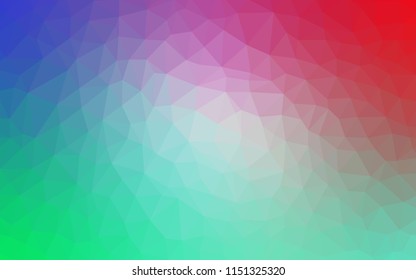 Light Green, Red vector abstract polygonal template. Triangular geometric sample with gradient.  Pattern for a brand book's backdrop.