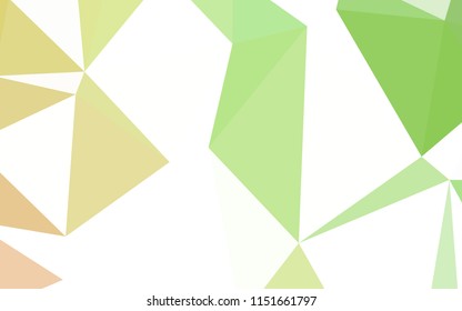 Light Green, Red vector abstract polygonal background. Shining polygonal illustration, which consist of triangles. A completely new design for your leaflet.