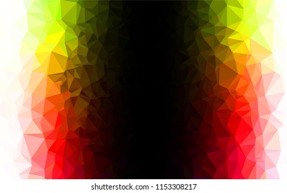 Light Green, Red vector abstract polygonal cover. Brand new colored illustration in blurry style with gradient. Triangular pattern for your business design.