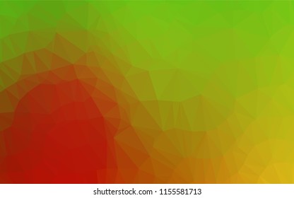 Light Green, Red vector abstract polygonal layout. Shining illustration, which consist of triangles. A completely new design for your business.