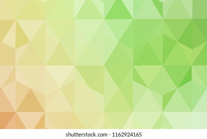Light Green, Red vector abstract mosaic background. Geometric illustration in Origami style with gradient.  Best triangular design for your business.
