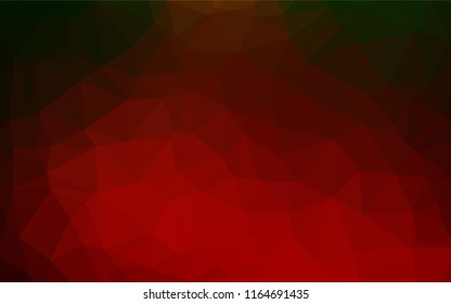 Light Green, Red vector abstract polygonal cover. Triangular geometric sample with gradient.  The textured pattern can be used for background.