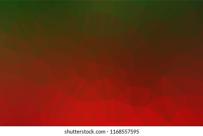 Light Green, Red vector abstract polygonal texture. Brand new colored illustration in blurry style with gradient. The completely new template can be used for your brand book.