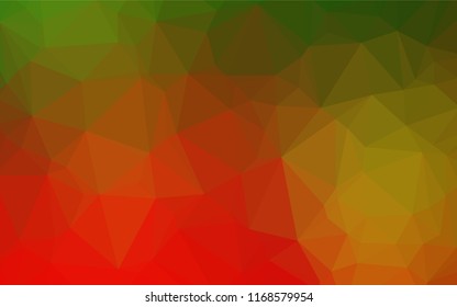 Light Green, Red vector abstract polygonal texture. Creative geometric illustration in Origami style with gradient. A completely new design for your business.