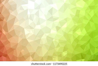 Light Green, Red vector abstract polygonal template. Triangular geometric sample with gradient.  Completely new template for your banner.