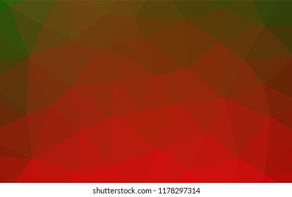 Light Green, Red vector abstract polygonal cover. Shining illustration, which consist of triangles. The template can be used as a background for cell phones.