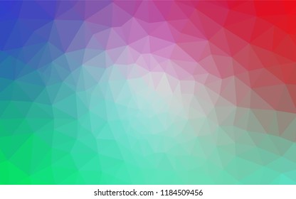 Light Green, Red vector abstract polygonal template. Colorful illustration in abstract style with triangles. Best triangular design for your business.
