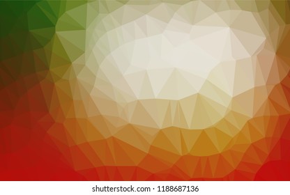Light Green, Red vector abstract polygonal cover. An elegant bright illustration with gradient. The best triangular design for your business.