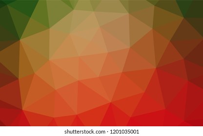 Light Green, Red vector abstract mosaic pattern. Triangular geometric sample with gradient.  The completely new template can be used for your brand book.