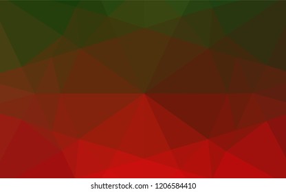 Light Green, Red vector abstract polygonal cover. Creative geometric illustration in Origami style with gradient. Triangular pattern for your business design.