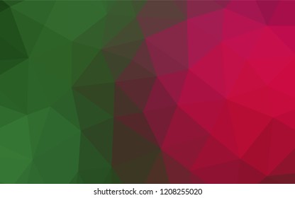 Light Green, Red vector abstract mosaic background. Creative geometric illustration in Origami style with gradient. The polygonal design can be used for your web site.