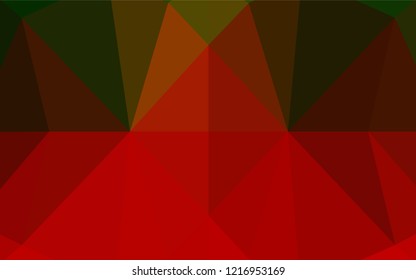Light Green, Red vector abstract polygonal layout. Triangular geometric sample with gradient.  A completely new design for your business.