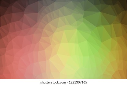 Light Green, Red vector abstract polygonal texture. Glitter abstract illustration with an elegant design. The completely new template can be used for your brand book.