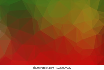 Light Green, Red vector abstract polygonal layout. Shining illustration, which consist of triangles. A completely new template for your business design.