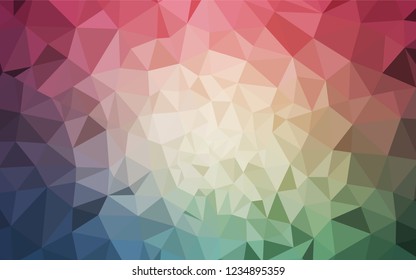 Light Green, Red vector abstract mosaic backdrop. Creative geometric illustration in Origami style with gradient. A new texture for your web site.