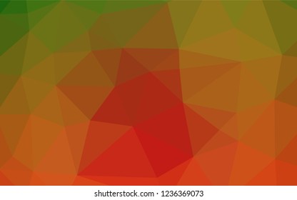 Light Green, Red vector abstract mosaic background. Geometric illustration in Origami style with gradient.  A completely new template for your business design.