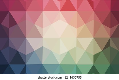 Light Green, Red vector abstract mosaic background. Colorful illustration in polygonal style with gradient. Triangular pattern for your design.