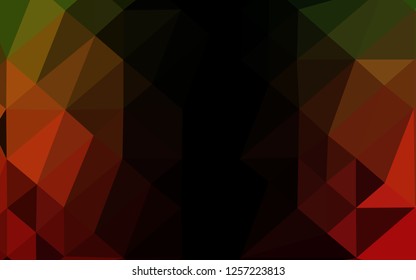 Light Green, Red vector abstract polygonal texture. Brand new colorful illustration in with gradient. The best triangular design for your business.